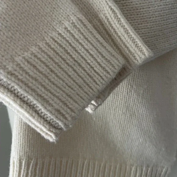 L.L. Bean 100% Lambswool Fair Isle Sweater XS Nordic Yoke Cream Brown - Picture 6 of 6